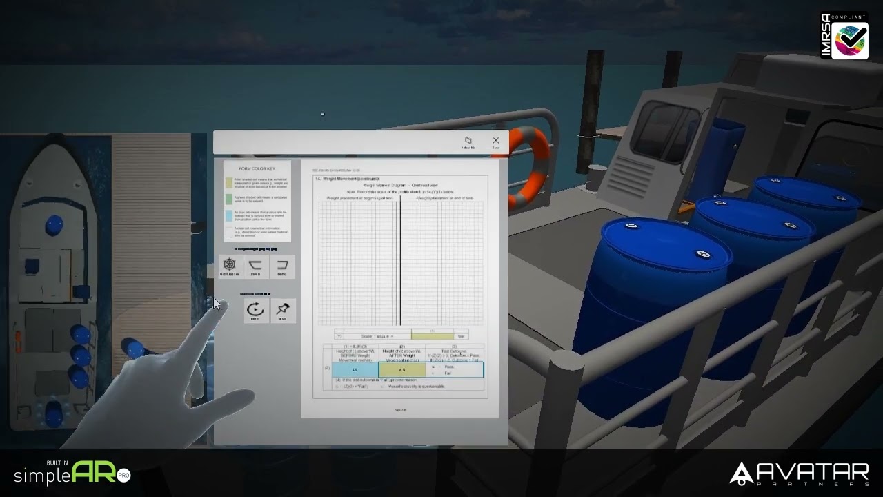 A mixed-reality stability test simulation for the U.S. Coast Guard